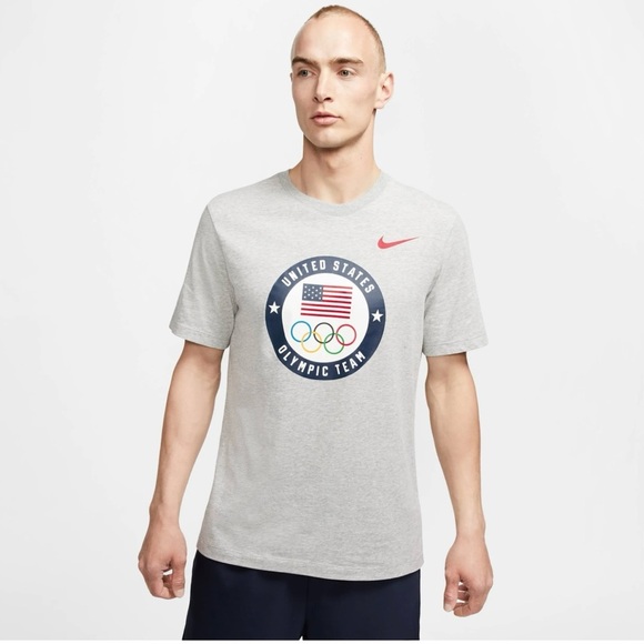 Nike Dri-Fit Gray USA Olympic Team Short Sleeve Training Tee Large - Picture 1 of 8